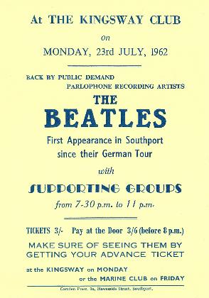 Southport Kingsway Club 23rd July 1962
